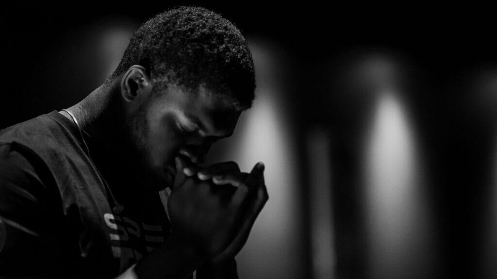 This young African-American man is praying for spiritual discipline as described in the "I Need Spiritual Discipline" blog post.
