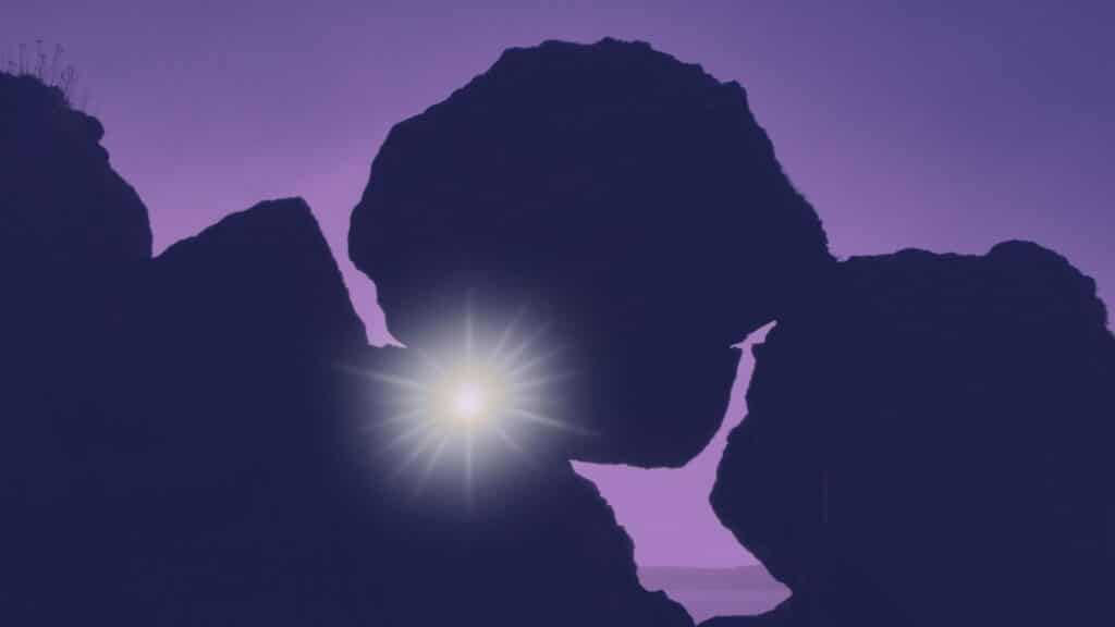 light breaking through darkness to symbolize spiritual breakthrough for Get Out Of The Way message from Matthew 28
