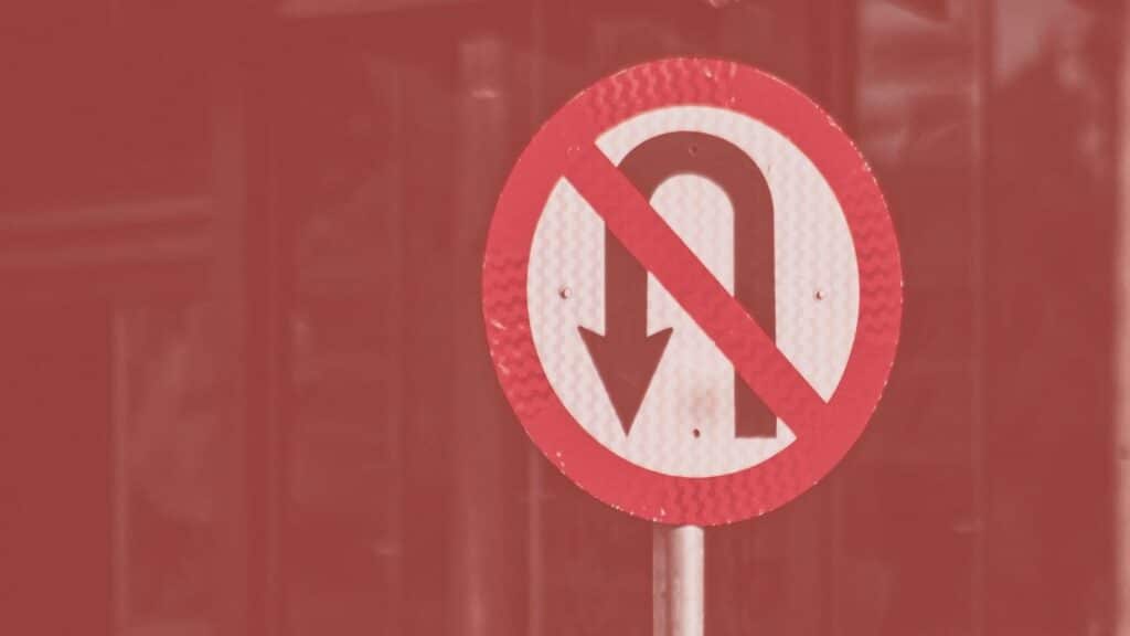 No U-turn sign to convey don't look back for this blog post about Lot's wife and moving forward with God